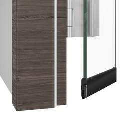 Athmer Glastürdichtung, 1083mm, Schall-Ex® GSH-8, edelstahlfarben eloxiert (C-31), B 12,6mm, H 40mm, Hub 20mm, einseitig, Silikon selbstverlöschend (mit Zubehör 5333) Nr. 1-1121-1083