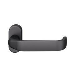 FSB AGL® FH-Drücker-Halbgarnitur, ohne Schlüsselrosette, oval, Aluminium, 06 1268, schwarz, gestrahlt, verdeckt verschraubt, ohne Stütznocken, Klasse 4, Vierkant 9mm, Abdeckung 14mm Nr. 0 06 1268 02363 0810
