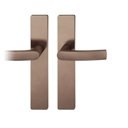 FSB ASL® OT-Drückergarnitur, Langschild, eckig, ohne Lochung, DIN Links-Rechts, 12 1015, dunkelbronze patiniert gewachst, mit Stütznocken, Vierkant 8mm, TS 39-58mm, Lagerung festdrehbar Nr. 0 12 1015 02101 7625