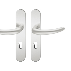 FSB ASL® OT-Drückergarnitur, Langschild, eckig, PZ gelocht, E72, DIN Links-Rechts, 12 1102, hellbronze patiniert gewachst, mit Stütznocken, ASL®, Vierkant 8mm, TS 39-58mm Nr. 0 12 1102 02110 7615