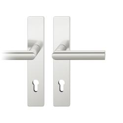 FSB ASL® OT-Drückergarnitur, Langschild, eckig, PZ, E92, 12 1108, naturfarbig eloxiert, mit Stütznocken, ASL®, Vierkant 8mm, TS 39-58mm Nr. 0 12 1108 02112 0105