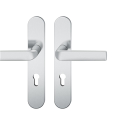 FSB ASL® OT-Drückergarnitur, Langschild, oval, PZ, E72, 12 1267, Edelstahl fein matt, mit Stütznocken, ASL®, Vierkant 8mm, TS 39-58mm Nr. 0 12 1267 02710 6204