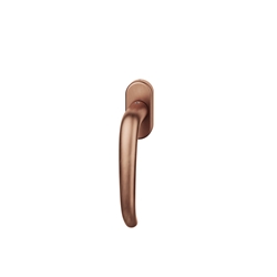 FSB DK-Fenstergriff, ovale Rosette, DIN Links-Rechts, 34 1023, dunkelbronze patiniert gewachst, mit Stütznocken, Nocken Ø 10mm, Vierkant 7mm, Stiftlänge 24-38mm Nr. 0 34 1023 09039 7625