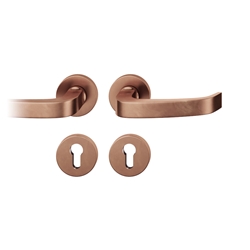 FSB FH-Drückergarnitur, mit Rosette, rund, DIN Links-Rechts, PZ, Bronze, 79 1164, hellbronze, mit Stütznocken, Ausgleichslager® 3, Vierkant 9mm, Abdeckung 7mm, TS 39-48mm, Lagerung festdrehbar Nr. 0 79 1164 91310 7615