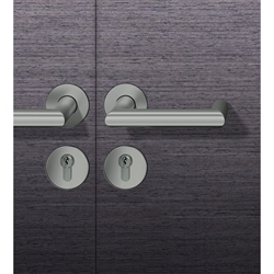 FSB AGL® 3 Drückergarnitur, mit Rosetten, rund, DIN Rechts, PZ, Vierkant 8mm, Aluminium, 72 1016, naturfarbig, mit Stütznocken, Ausgleichslager® 3 Nr. 0 72 1016 81310 0105