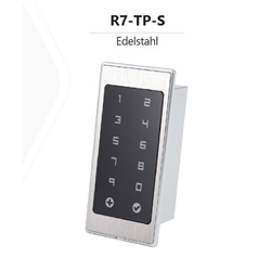 Navkom Touchpad / Codetastatur zum Einbau, gerade, edelstahl Blende mit schwarzer Codetastatur, vorne Dim. 42x82mm, Installation Dim. 34,4x61,5x18mm Nr. R7-TP-S