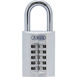 Abus AV-Zahlen-Vorhangschloss, Aluminium massiv 183AL/45, silber, Gehäuseb. 47mm, Gehäuset. 20mm, H 109mm Nr. 88699