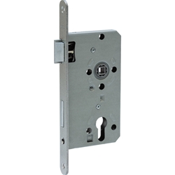 Abus Einsteckschloss ES PZ2 PZ72/8, D55, F18x235 rund, goldf., DIN Links Stahl-FA Nr. 61699