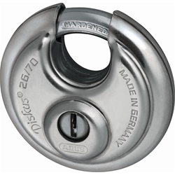 Abus Vorhangschloss, Diskus 26/70 B/DFNLI 2 Profilschlüssel, Edelstahl Gehäuseb. 71mm, Gehäuset. 30mm, H 71mm Nr. 35049