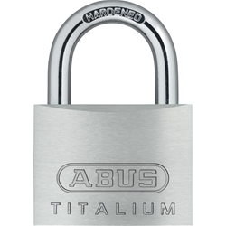 Abus Vorhangschloss, Titalium 54TI/50 B/DFNLI 5-stiftig, 2 Profilschlüssel, TITALIUM™-Spezialaluminium Gehäuseb. 47, 5mm, Gehäuset. 14mm, H 68mm Nr. 56454