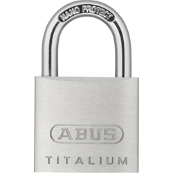 Abus Vorhangschloss, Titalium 64TI/30 5-stiftig, 2 Profilschlüssel, TITALIUM™-Spezialaluminium Gehäuseb. 30mm, Gehäuset. 13mm, H 50mm Nr. 56186