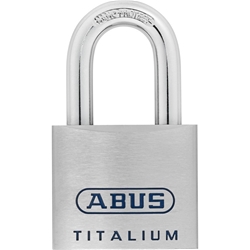 Abus Vorhangschloss, Titalium 96TI/60 B/DFNLI 2 Wendeschlüssel, TITALIUM™-Spezialaluminium Gehäuseb. 60mm, Gehäuset. 28mm, H 103mm Nr. 70983