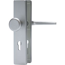 Abus WET-Schutz-Wechselgarnitur,eckig, PZ, 8/72, DIN Links-Rechts, Aluminium SB500, naturfarbig eloxiert Langschild Nr. 10081455-01