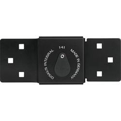 Abus Tür-Überfalle Set, mit Diskus-Schloss, Metall 141/200 schwarz+28/70, korrosionsgeschützt, zum Anschrauben, L 222mm Nr. 51963