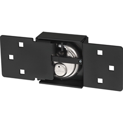 Abus Tür-Überfalle Set, mit Diskus-Schloss, Metall 141/200 schwarz+28/70, korrosionsgeschützt, zum Anschrauben, L 222mm Nr. 51963