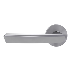 Griffwerk Türgriffgarnitur CRYSTAL Schraubtechnik Rosetten rund smart2lock 2.0 DIN links Edelstahl matt Nr. 132013271
