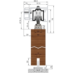 Klicken Sie hier, um das Bild zu vergrößern HELM OT-Abdeckkappenpaar, für Montageschiene, Aluminium, silberfarbig eloxiert, zum Anschrauben, B 66mm, H 76mm, S 2,5mm Nr. 006353