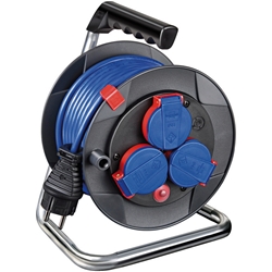 Brennenstuhl Garant Kompakt IP44 Kabeltrommel (15m Kabel in blau, Spezialkunststoff, kurzfristiger Einsatz im Außenbereich, Made in Germany) Nr. 1079850