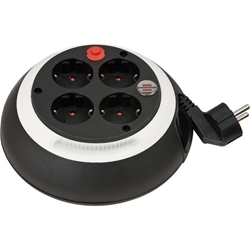 Brennenstuhl Comfort Line Kabelbox CL-S 4-fach / Mini-Kabeltrommel (Indoor-Kabeltrommel für Haushalt, 3m Kabel, Made in Germany) schwarz/weiß Nr. 1109220