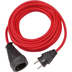 Brennenstuhl Qualitäts- Kunststoff-Verlängerungskabel mit Schutzkontakt-Stecker und -Kupplung (Verlängerungskabel für innen mit 10m Kabel) rot Nr. 1167460