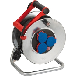 Brennenstuhl Garant S IP44 Kabeltrommel, 25m - Stahlblech (kurzfristiger Einsatz im Außenbereich) - MADE IN GERMANY - silber Nr. 1198520
