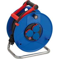 Brennenstuhl Garant IP44 Kabeltrommel, 50m - Spezialkunststoff (kurzfristiger Einsatz im Außenbereich) - MADE IN GERMANY - blau Nr. 1208230