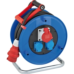Brennenstuhl Garant CEE 1 IP44 Industrie-/Baustellen-Kabeltrommel (20m Kabel, aus Spezialkunststoff, für den Baustelleneinsatz und ständiger Einsatz im Außenbereich, BGI 608, Made in Germany) Nr. 1237990