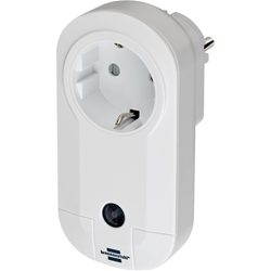 Brennenstuhl BrematicPRO Smarte Steckdose / Funksteckdose für Innen mit Energiemessung (per App, Fernbedienung oder Alexa steuerbar) Nr. 1294510