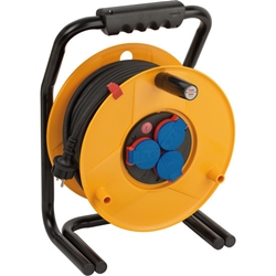 Brennenstuhl Brobusta IP44 Gewerbe-/Baustellen-Kabeltrommel, 40m - Spezialkunststoff (Baustelleneinsatz und Einsatz im Außenbereich, Made in Germany) gelb Nr. 1318930