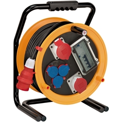 Brennenstuhl Brobusta 380 CEE 2 FI IP44 Kabeltrommel (Kabeltrommel 25m, mit FI-Schutz, für den ständigen Einsatz im Außenbereich, Made in Germany) Nr. 1319250