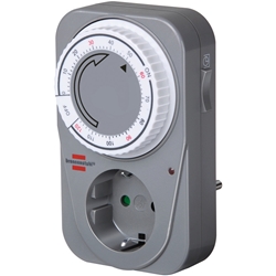 Brennenstuhl Countdown Timer MC 120, mechanische Timer-Steckdose (Timer für Steckdose mit Countdown Funktion und erhöhtem Berührungsschutz) grau Nr. 1506590