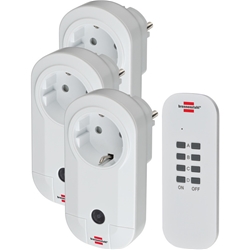 Brennenstuhl Funkschalt-Set RC CE1 3001 , 3er Funksteckdosen Set (mit Handsender und erhöhtem Berührungsschutz) weiß Nr. 1507040