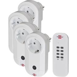 Brennenstuhl Funkschalt-Set RC CE1 4001 , 4er Funksteckdosen Set (Innenbereich, mit Handsender und erhöhtem Berührungsschutz) weiß Nr. 1507050