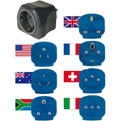 Brennenstuhl Reisestecker-Set / Reiseadapter-Set (Reise- Steckdosenadapter mit verschiedenen Aufsätzen für mehr als 150 Länder (7 x Steckereinsätze) schwarz Nr. 1508160