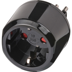 Brennenstuhl Reisestecker / Reiseadapter (Reise-Steckdosenadapter für: Italien Steckdose und Euro Stecker) schwarz Nr. 1508470
