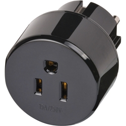 Brennenstuhl Reisestecker / Reiseadapter (Reise-Steckdosenadapter für: Schutzkontakt Steckdose und USA, Japan Stecker) schwarz Nr. 1508520