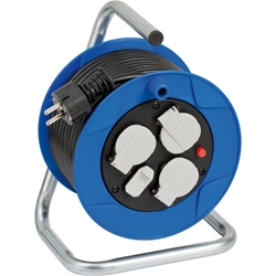 Brennenstuhl Garant Kompakt Kabeltrommel 3-fach mit USB für den Innenbereich (Indoor-Kabeltrommel mit USB-Ladefunktion und 15m Kabel, Made in Germany) blau Nr. 1079180600