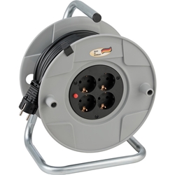 Brennenstuhl Kabeltrommel AK 260 (50m Kabel, aus bruchfestem Kunststoff, 4 Steckdosen, für den Innenbereich) Nr. 1099160001