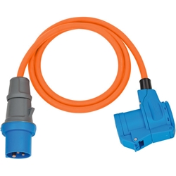 Brennenstuhl Camping CEE-Adapterleitung mit CEE-Stecker und Winkelkupplung inkl. Schutzkontakt-Kombisteckdose (1,5m Kabel in orange, 230V/16A, Einsatz im Außenbereich, Made in Germany) Nr. 1132920525
