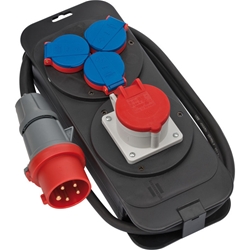 Brennenstuhl Stromstation / Stromverteiler 16A (2m H07RN-F 5G2.5 Kabel, für Baustelleneinsatz und ständigen Einsatz im Außenbereich IP44, für Wandaufhängung geeignet, Made in Germany) Nr. 1151600020