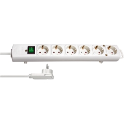 Brennenstuhl Comfort-Line Plus Steckdosenleiste 6-fach (Mehrfachsteckdose mit Flachstecker und Schalter, Mehrfachsteckdose mit 2m Kabel und extra breiten Abständen der Steckdosen) weiß Nr. 1153320100
