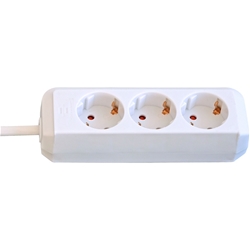 Brennenstuhl Eco-Line Steckdosenleiste 3-fach (Mehrfachsteckdose mit erhöhtem Berührungsschutz und 1,5m Kabel) weiß Nr. 1158610015