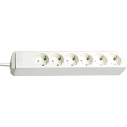 Brennenstuhl Eco-Line Steckdosenleiste 6-fach (Steckerleiste mit erhöhtem Berührungsschutz und 1,5m Kabel) weiß Nr. 1159420015