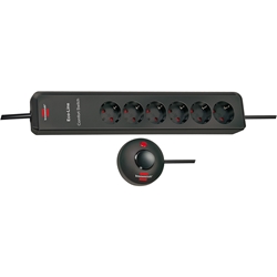 Brennenstuhl Eco-Line Comfort Switch, Steckdosenleiste 6-fach (Steckerleiste mit erhöhtem Berührungsschutz, Fußschalter und 2m Kabel) anthrazit Nr. 1159450616