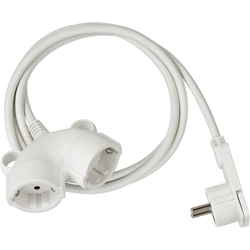 Brennenstuhl Qualitäts-Kunststoff-Verlängerungskabel mit Flachstecker (Verlängerungskabel flach für innen mit 5m Kabel, Strom-Verlängerungskabel mit Doppelsteckdose, 2-fach Verlängerungskabel) weiß Nr. 1161820225