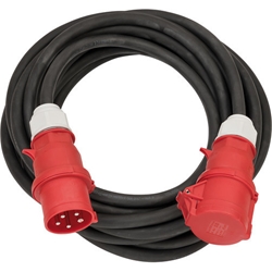 Brennenstuhl CEE Verlängerungskabel IP44 (25m Kabel, H07RN-F 5G6.0, 400V/32A 5-polig mit CEE Stecker und Kupplung, für den Außenbereich IP44, Made in Germany) schwarz Nr. 1167320250