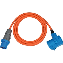 Brennenstuhl Camping CEE-Verlängerungskabel mit CEE-Stecker und Winkelkupplung inkl. Schutzkontakt-Kombisteckdose (3m Kabel in orange, 230V/16A, Einsatz im Außenbereich, Made in Germany) Nr. 1167650503