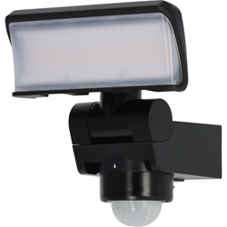 Brennenstuhl LED Strahler mit Bewegungsmelder WS 2050 SP / LED Außenstrahler 20W (1680lm, IP44, 3000K, warmweißes Licht, 180° Erfassungswinkel mit bis zu 10m Reichweite, mit Dämmerungssensor) schwarz Nr. 1178080110
