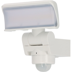 Brennenstuhl LED Strahler mit Bewegungsmelder WS 2050 WP / LED Außenstrahler 20W (1680lm, IP44, 3000K, warmweißes Licht, 180° Erfassungswinkel mit bis zu 10m Reichweite, mit Dämmerungssensor) weiß Nr. 1178080210