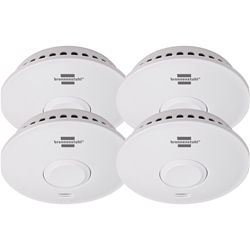 Brennenstuhl Funk-Rauchwarnmelder RM L 3101 4er Set / Vernetzbare Rauchmelder mit 10 Jahres Batterie (vernetzbar mit bis zu 40 Rauchmeldern, inkl. Befestigungsmaterial, geprüft nach DIN EN 14604) Nr. 1290210004